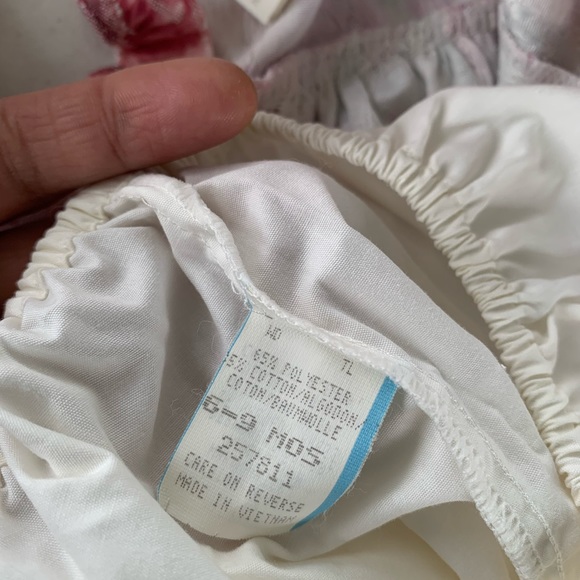 Vintage Floral baby dress 6/9M, Cute Cottagecore two pieces baby dress. - Picture 8 of 12